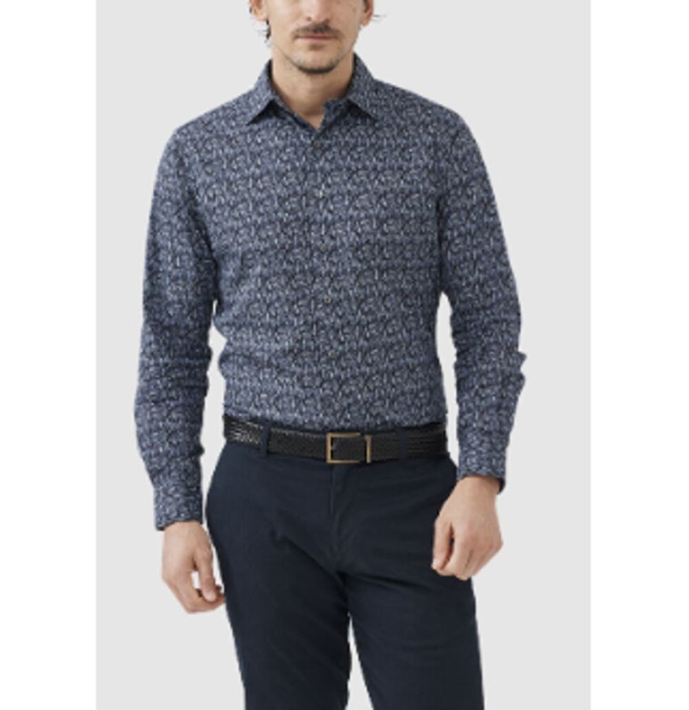 Rodd & Gunn Men's Midnight Pepin Island Long Sleeve Sports Fit Shirt Size S